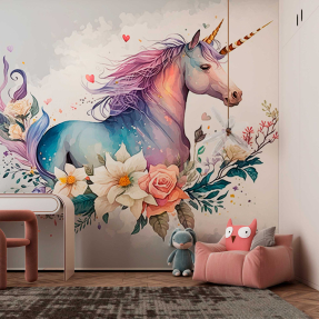 Единорог с цветочками