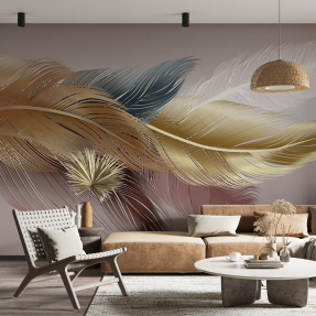 Перья на коричневом фоне