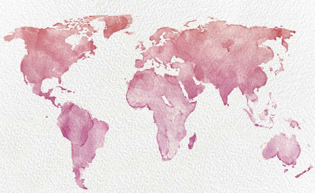 Розовая карта мира