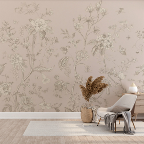 Польові квіти на розофому тлі