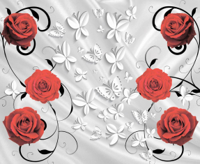 Розы с бабочками