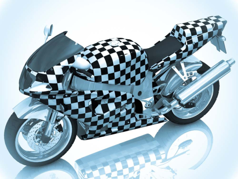 Мотоцикл у квадратиках