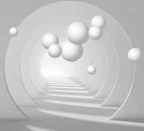 Круглый тоннель с шарами