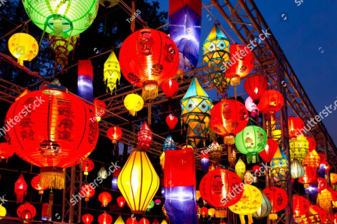 Фонарики на улицах Гонконга