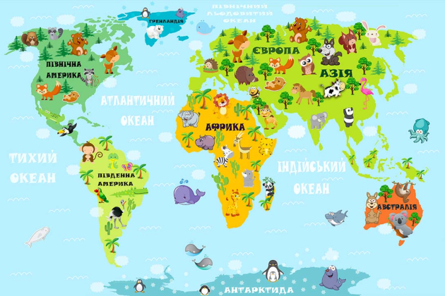 Карта с животными