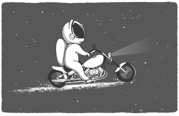 Космонавт на мотоцикле