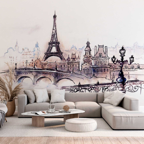 рисованный Париж