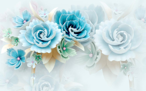 Картины Голубые цветы 3Д