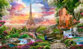 Фреска с видом на Париж