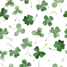 Акварельные листья клевера