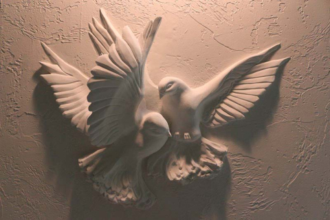 Голуби барельеф Голуби барельеф