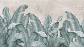 Листья на фоне стены