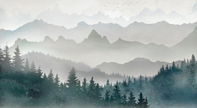 Горы в дымке