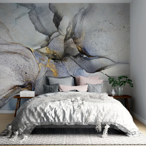 Голубая картина алкогольными красками