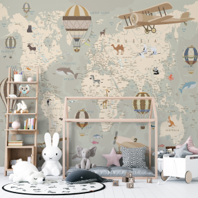 Карта мира с самолетами