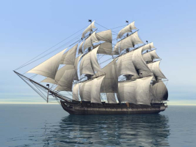 Корабль с парусами