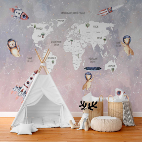 Карта с животными в космосе