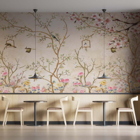 Квітучі гілки та птиці