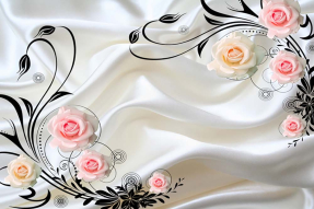 Розы на шелке