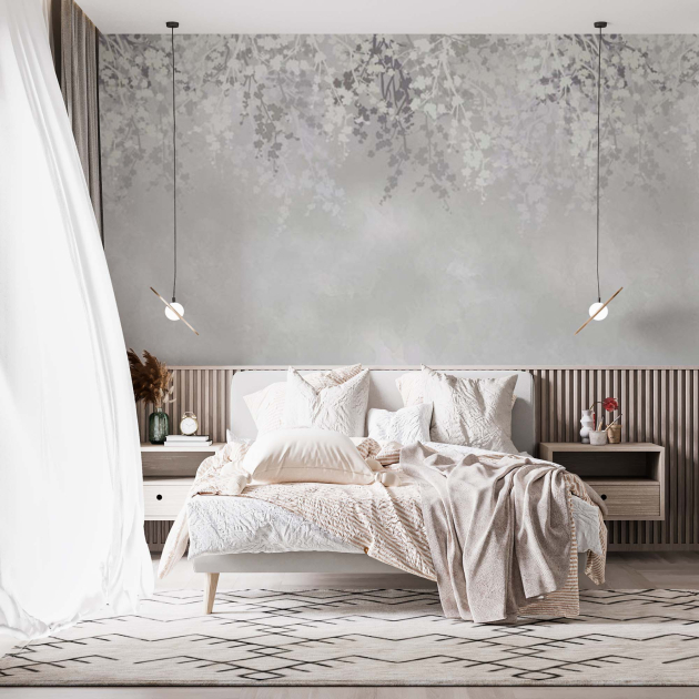 Веточки на сером фоне