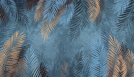 Темные тропические перья-листья