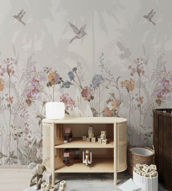 Цветы с птицами