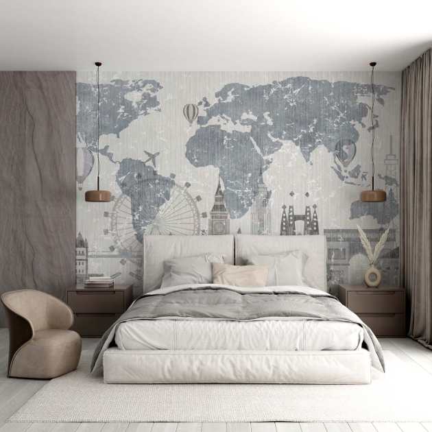 Карта світу з пам'ятками