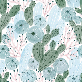 Рисованные кактусы