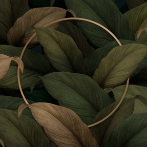 Тропические листья с золотом