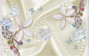 Цветы на шелке