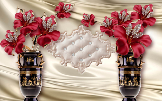 Красные цветы в вазе