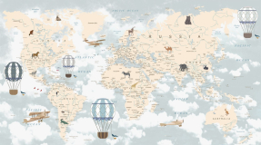 Карта мира с животными