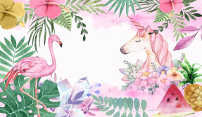 Единорог с фламинго