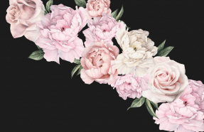 Пионы с розами