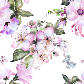 Акварельная веточка яблони