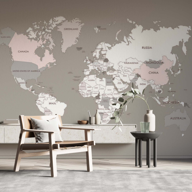 Пастельная карта мира