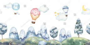 Воздушные шары над лесом