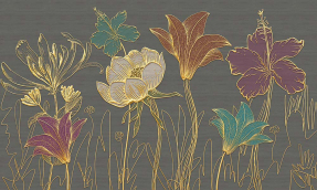 Цветы на сером фоне