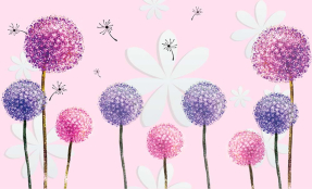 Разноцветные одуванчики