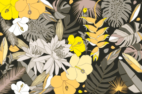 Разноцветные тропические листья