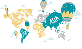 Разноцветная карта мира