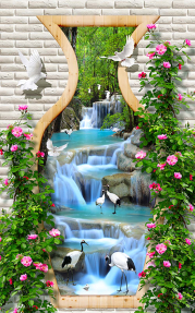 Водопад и лебеди