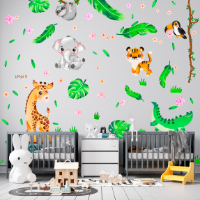 Стикер тропічні листя 180х120 см