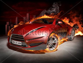 Машина у вогні