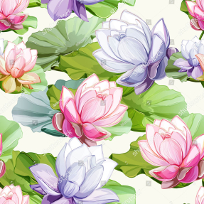 Рисованные лотосы
