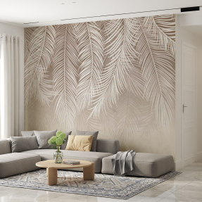 Листья папоротника кремовые