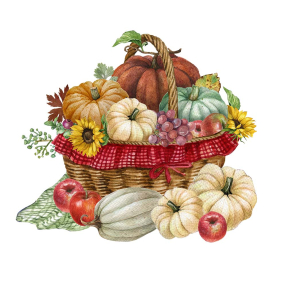 Корзинка с тыквами