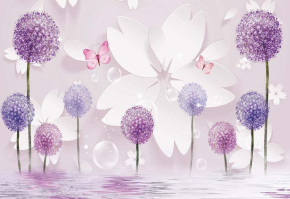 Картины Сиреневые 3д цветы