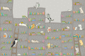 Котики читают книги