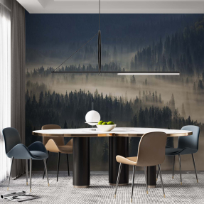 Речка в туманном лесу